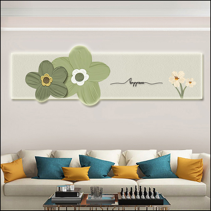 Pintura de decoración de la sala de estar de viento crema floral led atmósfera iluminación pintura de fondo sofá pintura de pared moderna pintura de dormitorio minimalista