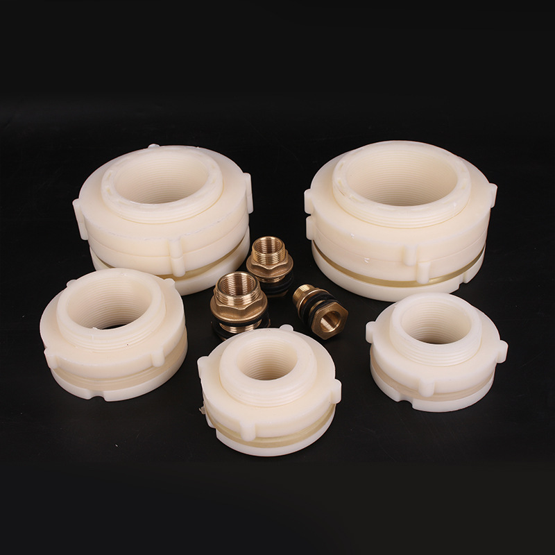 Conector del tanque de agua cubo de la torre de agua tanque de peces de plástico cable interno y externo Conector recto accesorios de tubería de Unión suelta de cobre accesorios de tubería de agua de PVC