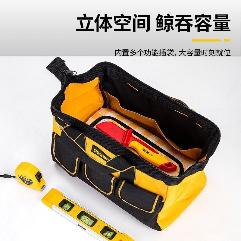 Bolsa de almacenamiento de herramientas multifuncional, bolsa de mano de herramientas duradera y gruesa lona de madera y almacenamiento de reparación eléctrica