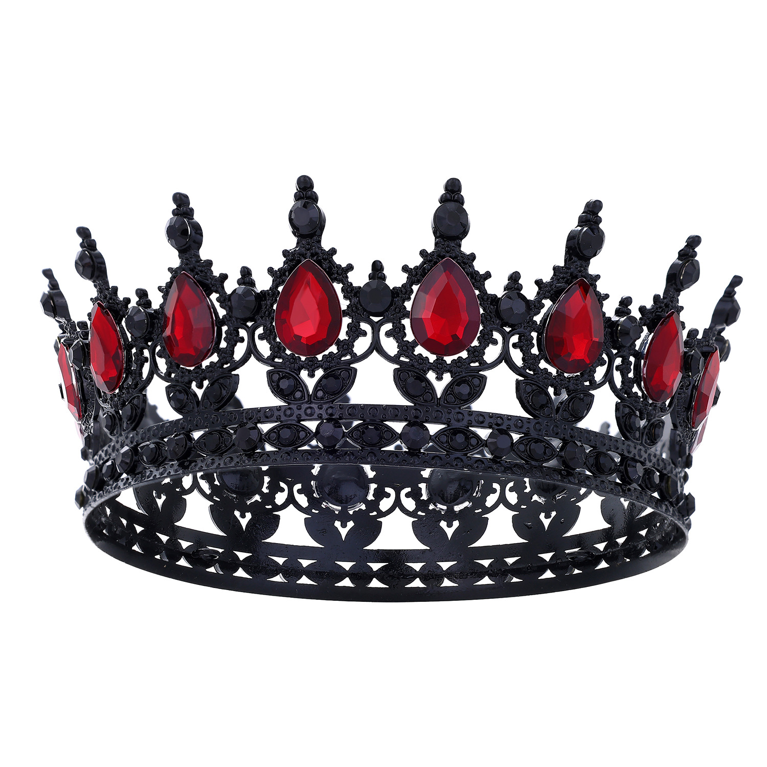 Barroco transfronterizo corona redonda cabeza de novia europea regalo de cumpleaños barroco corona redonda joyas para el pelo
