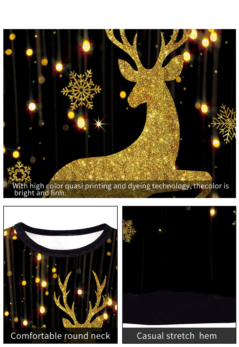 Nieuwe kleding Kerst Elanden 3D digitaal printen ronde hals trui casual koppeloutfit_voghion.com