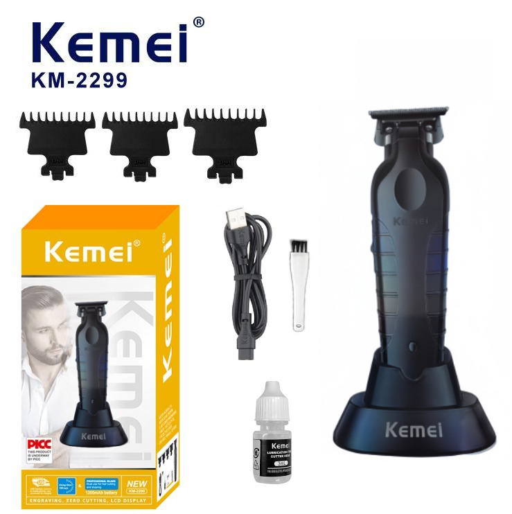科美电推剪KM-2299D带底座电推子USB油头雕刻推剪发廊理发器|undefined