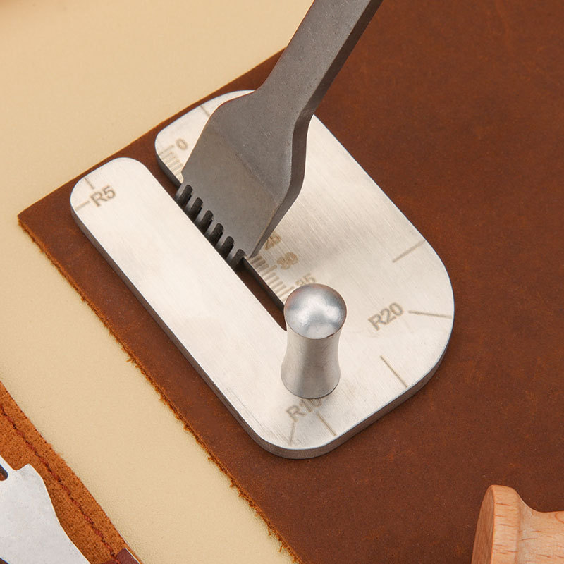 拔斩器 新款木质 亚克力透明皮革斩位尺 菱斩打孔辅助按压拔斩