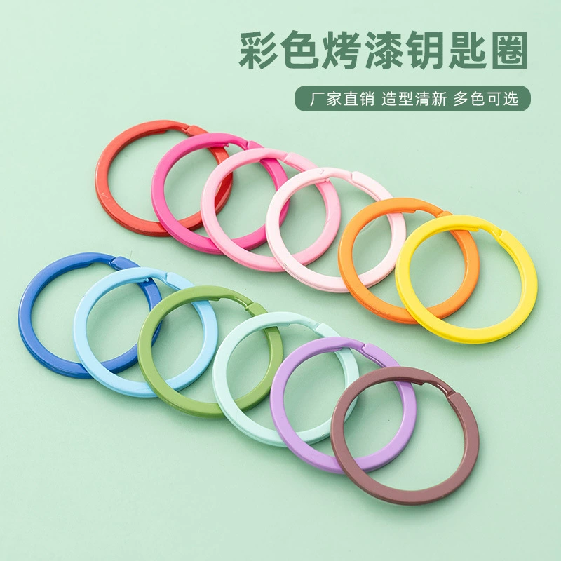 30-миллиметровый лакированный цветной плоский круглый брелок для ключей, цветной железный брелок с покраской в аэрозольной форме, круглый брелок для ключей, ювелирные украшения, аксессуары