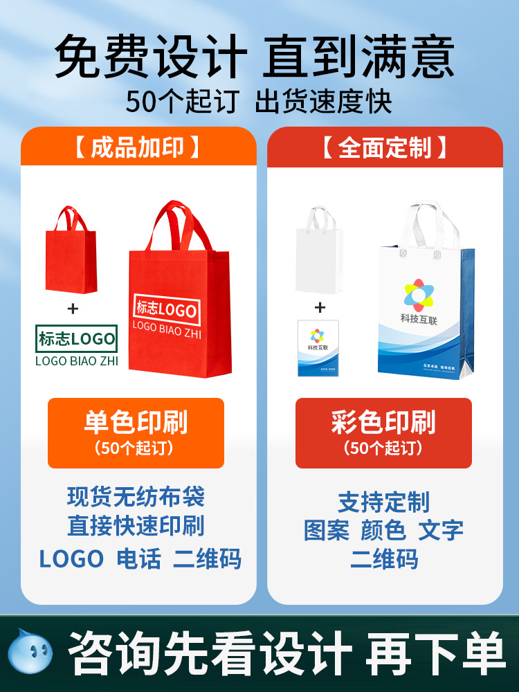 Bolsas de mano no tejidas personalizadas embalaje bolsas de compras bolsas de capacitación bolsas de publicidad impresión de logotipo publicitario