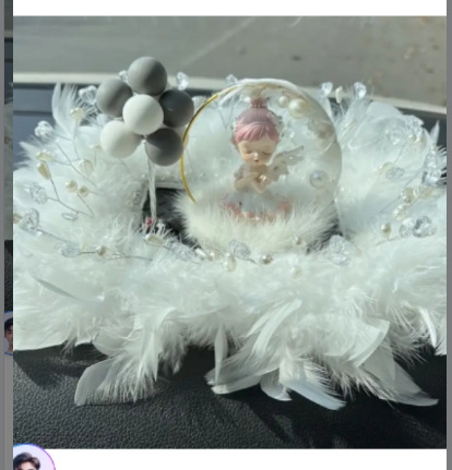 adornos de automóviles blancos grandes plumas almohadilla antideslizante amor almohadilla de cuentas diosa adornos de automóviles regalos de vello corto