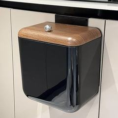 中古风厨房垃圾桶家用壁挂式免弯腰废纸篓高颜值大容量带盖垃圾筒