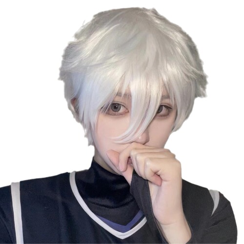 Wig men's short hair Japanese cos shot universal juvenile fake hair natural realistic fluffy boys daily full headgear