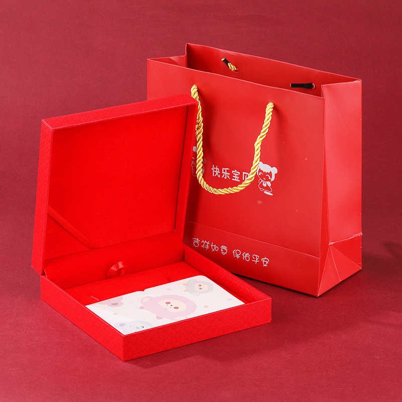 Pulsera de plata para bebés caja de bloqueo de larga duración caja de joyería para niños caja de tres piezas caja de un mes caja de regalo de cien días