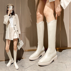 Women's Autumn/Winter New Knee-High Boots with Heel Lift, Knight Boots with V-Opening, Suitable for Petite and Slim Figures, Elastic Tall Boots, Ankle Length