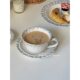 Smoked blue afternoon tea coffee cup and saucer ceramic tea cup Milk Cup high-grade drinking cup nice ins