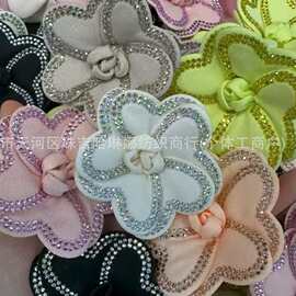布艺立体花朵手工diy饰品饰闪钻服饰辅料春季新款胸花现货批发厂