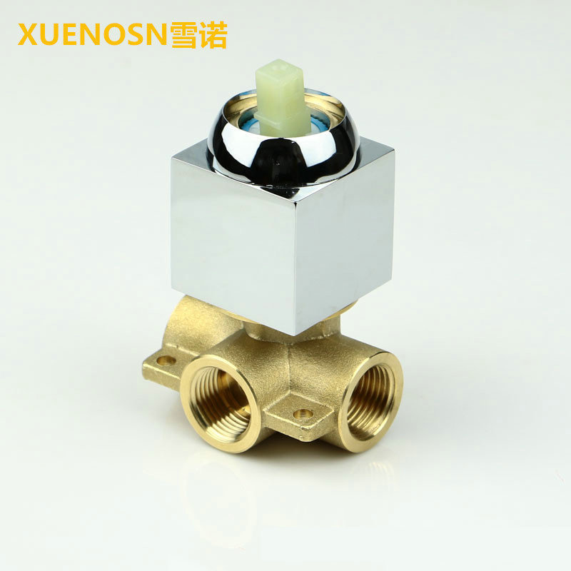All-copper concealed cold and hot shower faucet, square three-way wall-mounted single-function mixing valve for cross-border bathing undefined