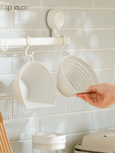 Japanese-style SP SAUCE simple kitchen double-layer vegetable washing basket household green onion drain basket washing fruit water filter basket