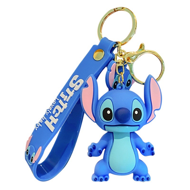 Creativo de dibujos animados PVC Stitch llavero bolsa colgante Internet celebridad coche pareja cumpleaños pequeño regalo