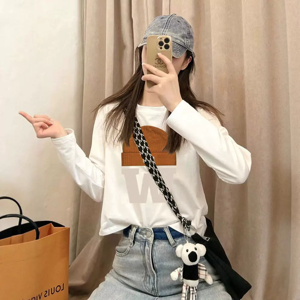 2025新款秋内搭短款打底衫高腰小众宽松圆领帽子长袖T恤女