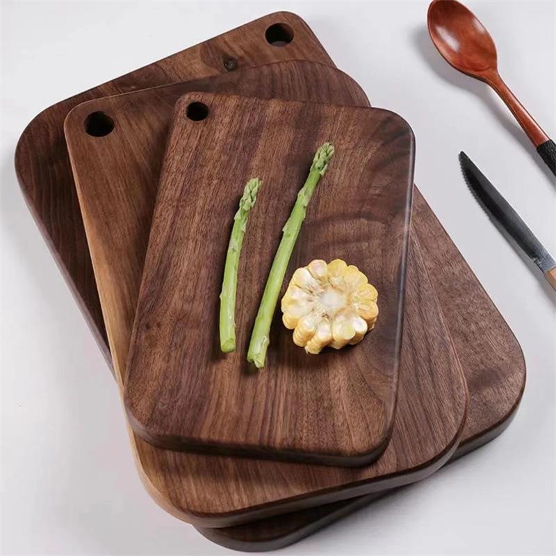 Solid Wood Household Desktop Black Walnut Whole Wooden Pizza Tray Baby Food Supplemented Chopping Board Baking Bread Fruit Chopping Board