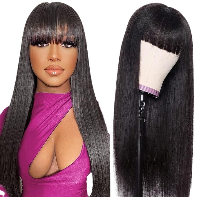 Pelucas europeas y estadounidenses transfronterizas, cabello largo y recto, frases, uso diario de cabello largo y recto natural para modificar la cara. image 4