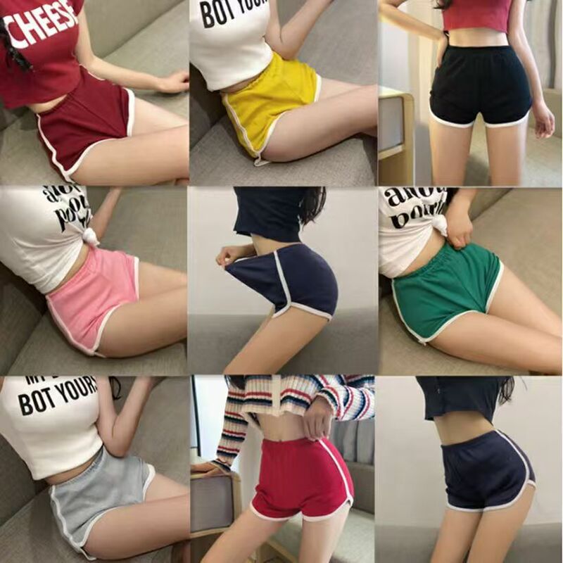 Personalized One-Sided Color-Blocking Yoga Shorts for Women, 2026 Summer New Foreign Trade Sexy A-Line Shorts, Hot Girl Sports Hot Pants