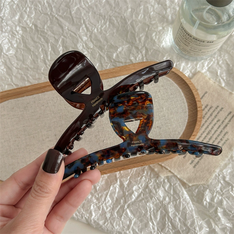 Big crab pin with letters, hairgrip, shark, hairpins, hair accessory, french style, light luxury style