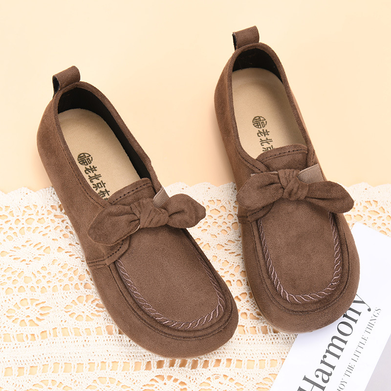 Spring and Autumn New Style Old Beijing Cloth Shoes, Casual Versatile Women's Flat Shoes, Comfortable Loafers with Bowknot, Birkenstock Shoes
