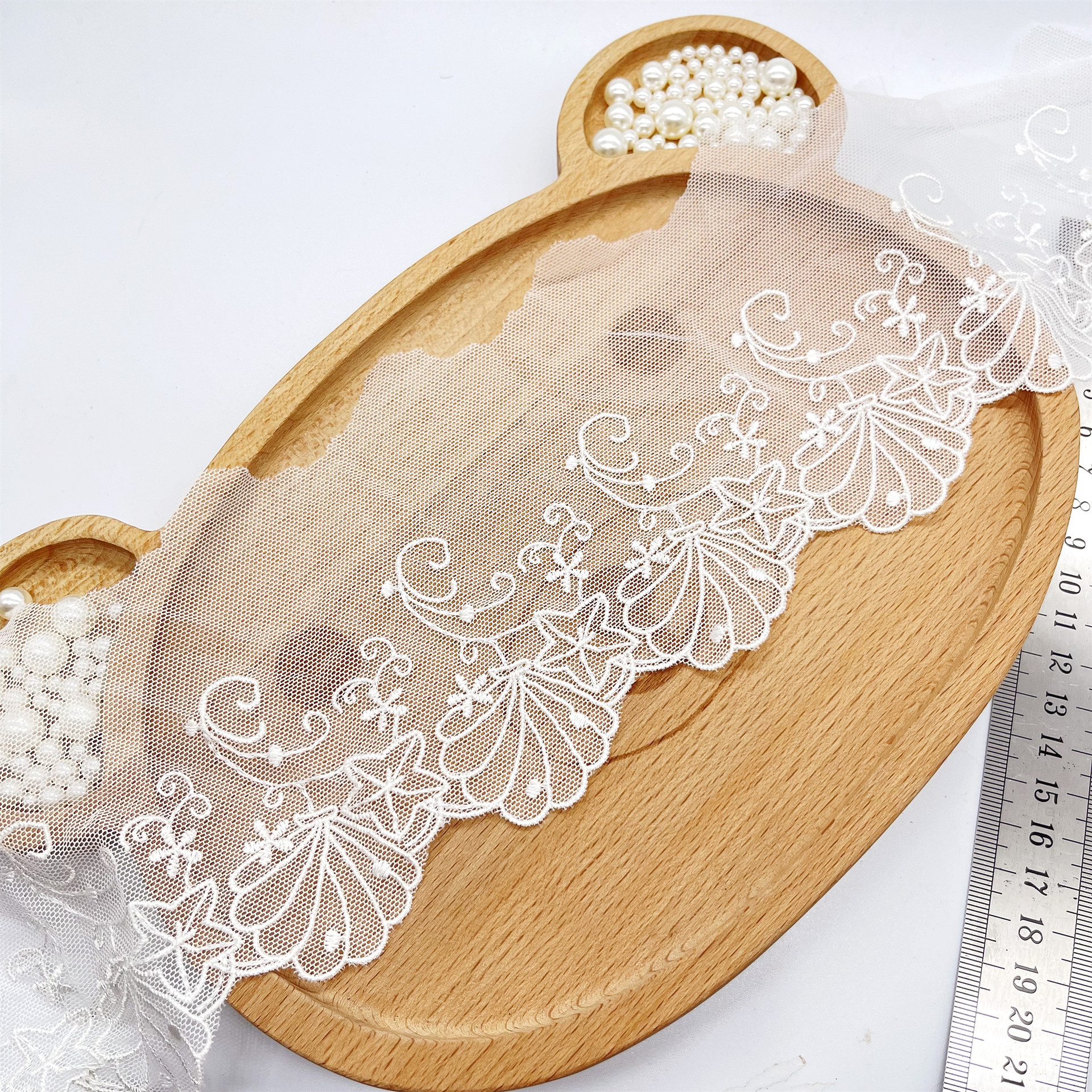 A-1679人造丝贝壳软网锦纶网刺绣蕾丝花边辅料