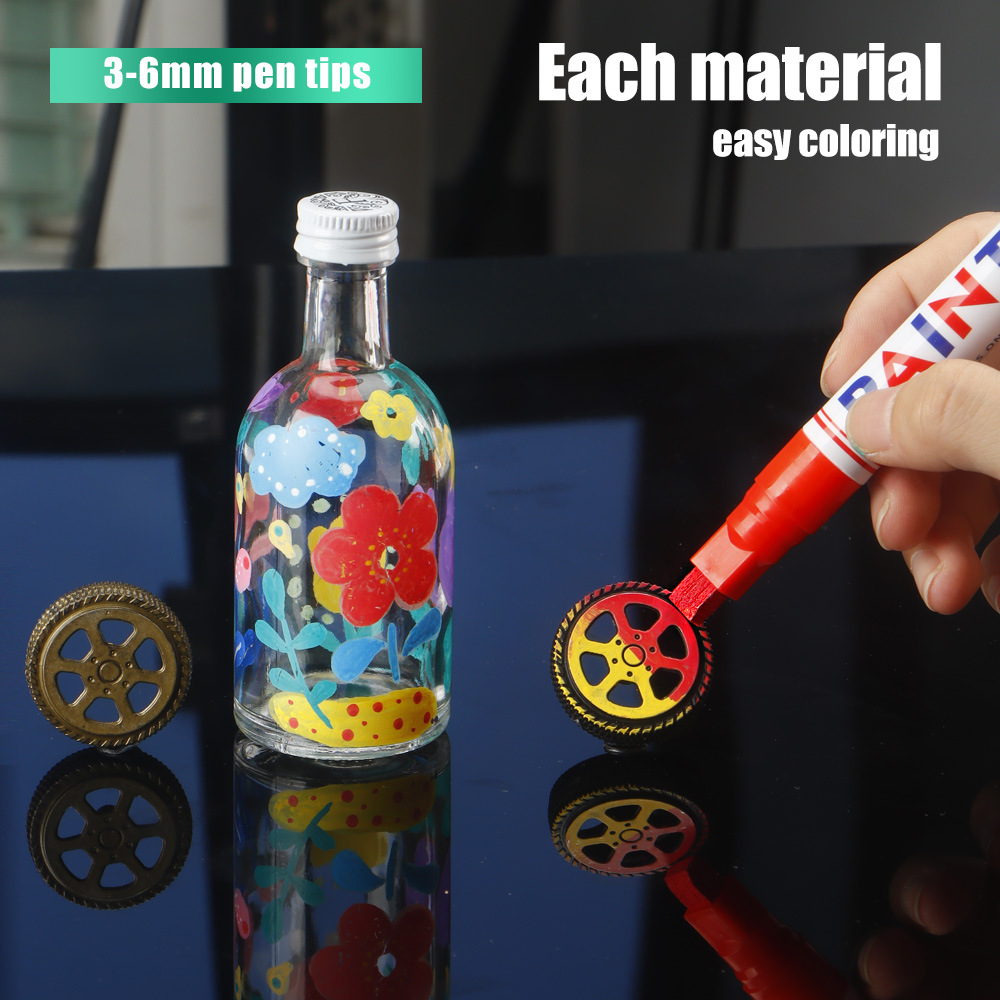 Nuevo bolígrafo de pintura de gran capacidad de 6 mm bolígrafo de pintura de reparación de pintura de automóviles no se desvanece aceite no borrable