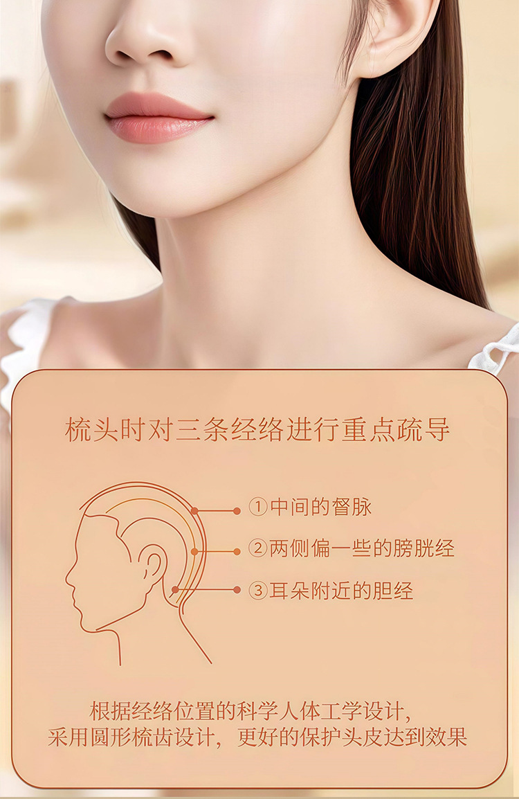 Resin Gua Sha Meridian Brush Body Massage Comb for Abdominal and Full Body Circulation Care 130g in use