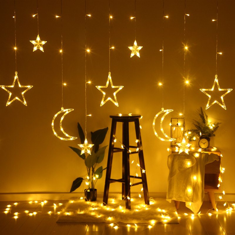 Lámpara de estrella LED, luz de color pequeña, luz intermitente, luz de cadena, gypsophila, dormitorio de celebridades de Internet, decoración de cortinas de habitación romántica