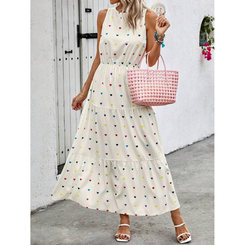 Amazon AliExpress new SHEIN VCAY women's sleeveless heart print dress