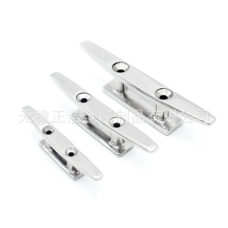 不锈钢316羊角索栓玻璃钢船用五金配件底板固定式系船柱连体索栓