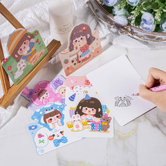 Christmas cartoon Instagram-style birthday greeting card, cute girl Valentine's Day hand companion gift event holiday card wholesale