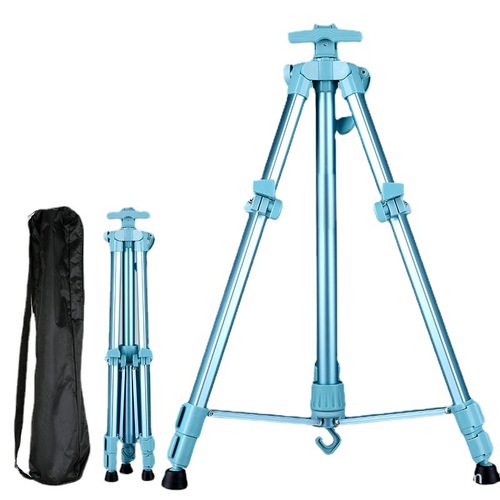 Colorful aluminum alloy easel for art students, iron hand-cranked easel, portable metal foldable triangle easel wholesale