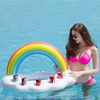 AliExpress Amazon трансграничный специально для надувных радужных облаков чашка для водной вечеринки 5 отверстий плавающий коврик на воде