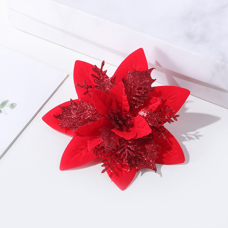 クリスマスゴールドフラワーデコレーション、造花、祝祭用装飾、ツイストスティック、クリスマスツリー素材、包装装飾小道具
