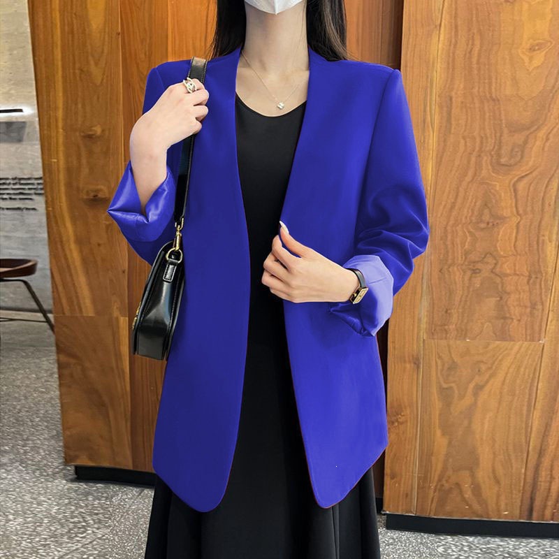 2026 New Style Royal Blue Blazer for Women, Spring and Autumn Casual Loose-Fit Design with a Unique and Stylish Look