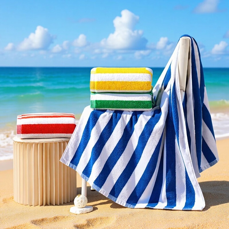Pure Cotton Beach Towel for Floor Covering at the Seaside, Super Absorbent Beach Towel, Cross-Border European and American Amazon All-Cotton Striped Beach Towel Pure Cotton Beach Towel for Floor Covering at the Seaside, Super Absorbent Beach Towel, Cross-Border European and American Amazon All-Cotton Striped Beach Towel