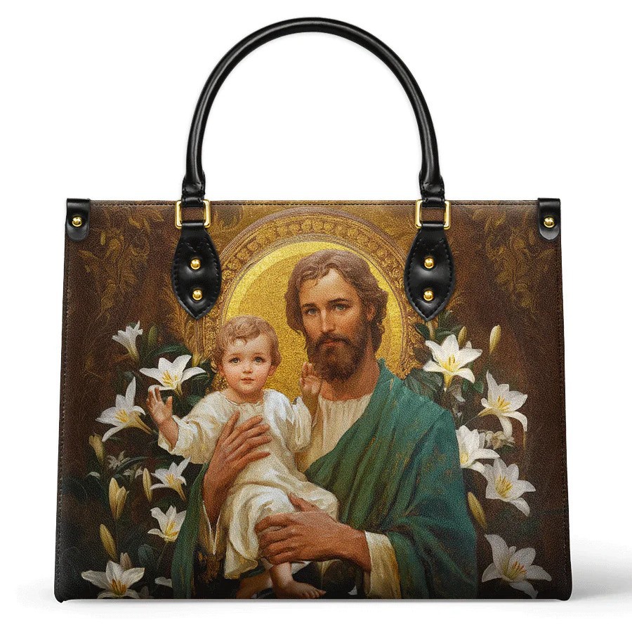 Women's Handbag - Faith & Purity Guardian Print PU Leather Shoulder & Crossbody Bag for Travel and Dating
