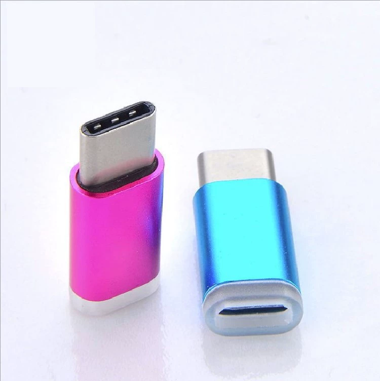Адаптер из алюминиевого сплава, micro-USB — Type-C, для мобильного телефона, подходит для Android (гнездо micro к штекеру Type-C)