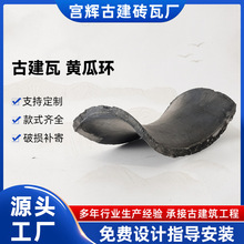 古建瓦黄瓜环中式四合院庙宇屋面瓦粘土烧结仿古屋顶瓦片厂家定制