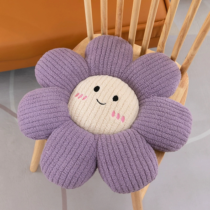 Plush pillow solar-powered, sofa, flowered, sunflower, tatami