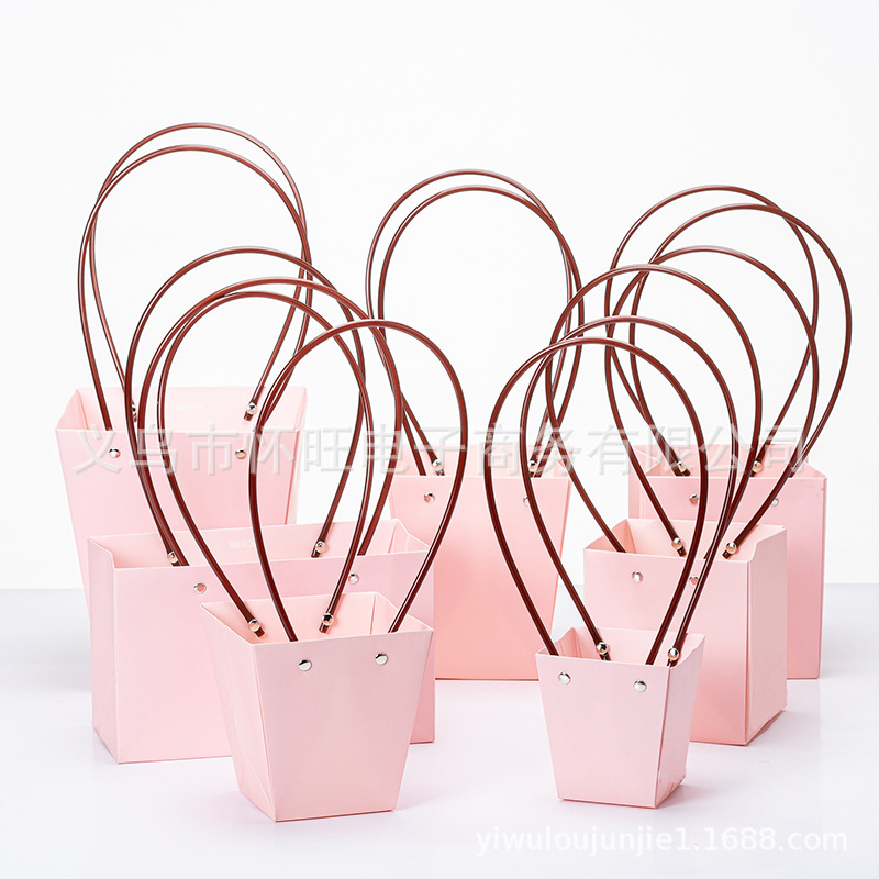 Pink waterproof flower mud flower arrangement flower bag potted fleshy white cardboard bag handbag black flower box packaging bag