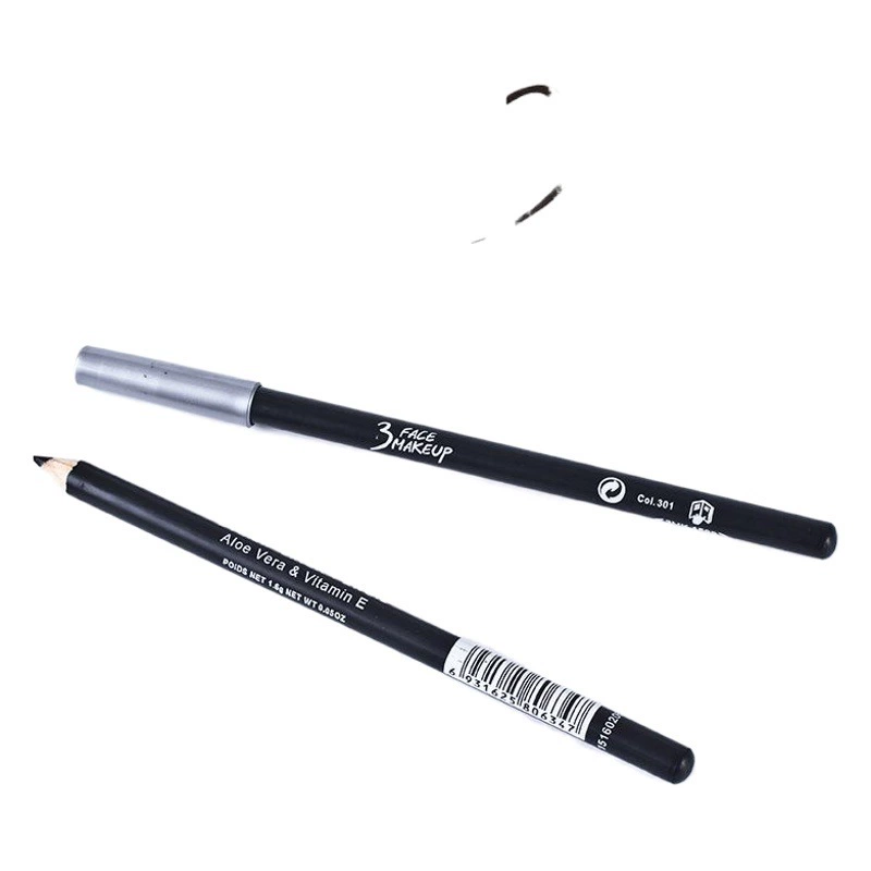 3 Facemakup/третья сторона Глобальный визажист специальный углеродный Черный подводка для глаз карандаш для бровей двойного назначения
