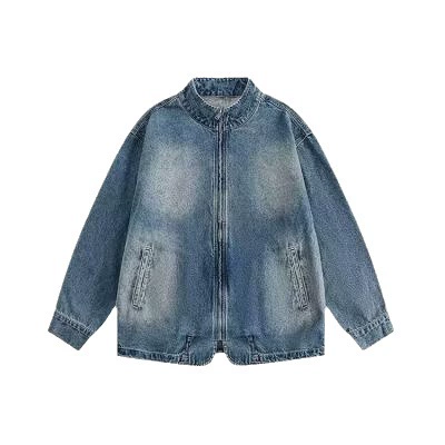 2023 Весна и осень Новый винтажный пьяный кардиган на молнии в американском стиле, джинсовая куртка, свободная универсальная куртка для пары