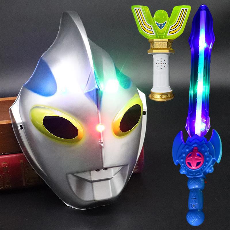Cerro Autot máscara de niños luminosa máscara de casco de Digia Cerro armas juguetes para niños espada cuerpo