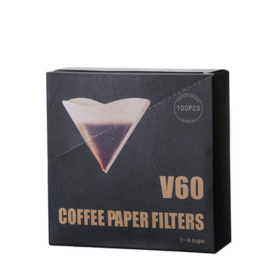 Factory wholesale V02 cone coffee filter paper Drip Coffee powder filter paper bag 100 Gold/box