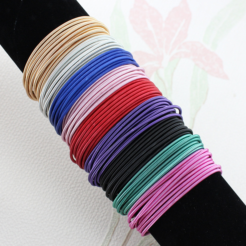 Wire diameter 1.7mm spring carbon steel wire multi-color bracelet women can tighten the screw can open the spring bracelet wholesale