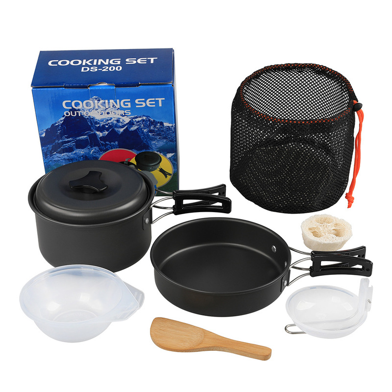 Cross-Border Outdoor Picnic Pot Set for 1-2 People Portable Combination Ds200 Pot Set Picnic Camping Pot Set Cross-Border Outdoor Picnic Pot Set for 1-2 People Portable Combination Ds200 Pot Set Picnic Camping Pot Set