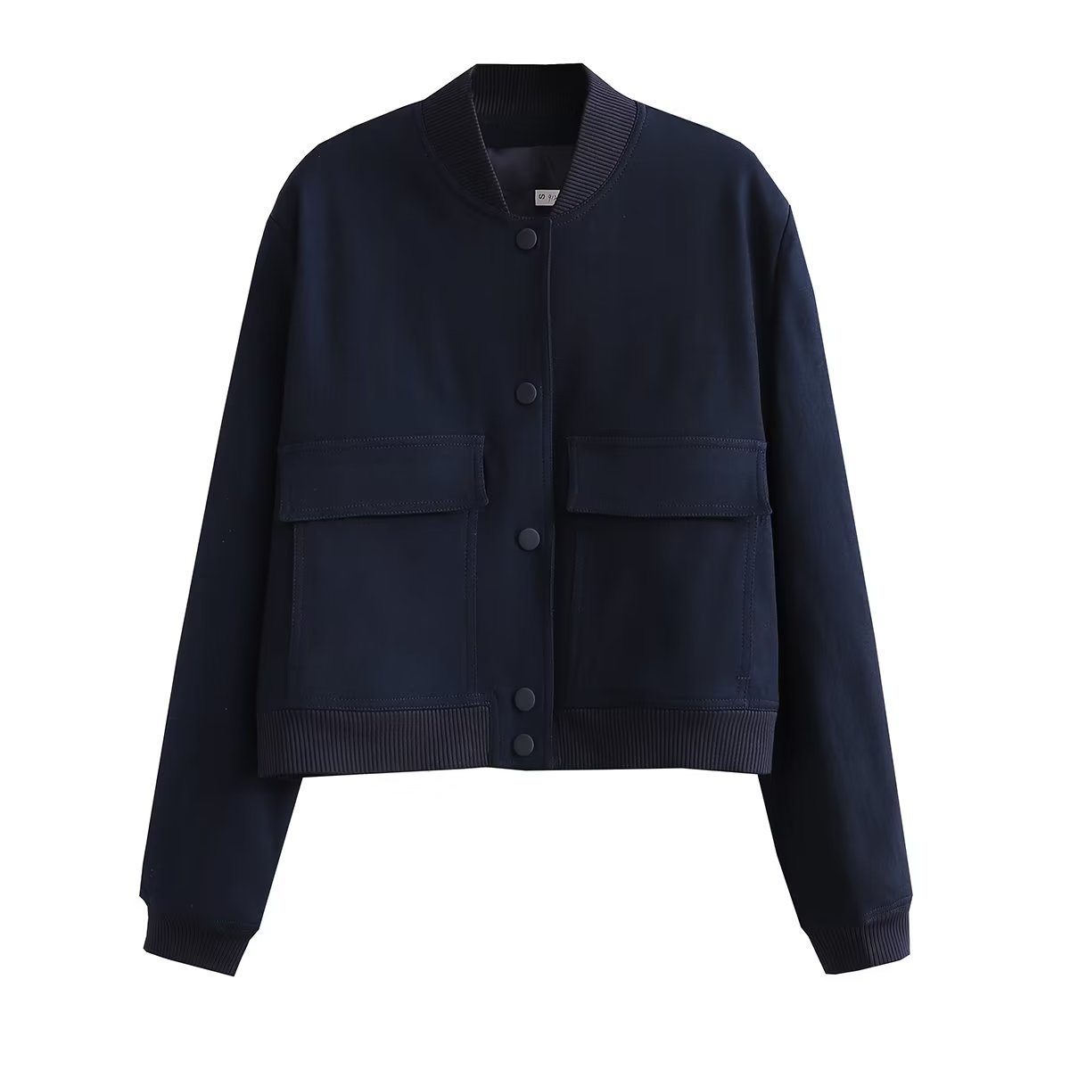 525g Weight Casual Jacket Outerwear Type Long Sleeve Sleeve Length Single Breasted Placket Type Polyester Fabric Type Short Top Length Coat Tops Type Holiday, Daily Occasion Standing Collar Neckline Loose Fit Type Solid Color Pattern Spring, Autumn Season Women's Gender Button Design Streetwear Style Women's Streetwear Solid Color Button Single Breasted Coat Casual Jacket 21