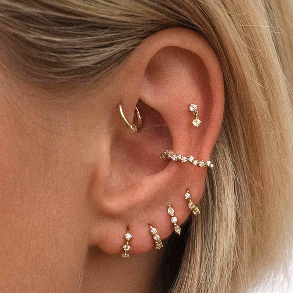 3g Weight Zircon Inlay Material Hoop Earrings Classification 1 Piece Quantity Casual Occasion 925 Sterling Silver Material Circle Pattern Women'S Gender Plating, Inlay Design Fashion Style 1 Piece 925 Sterling Silver Zircon Circle Hoop Earrings 3